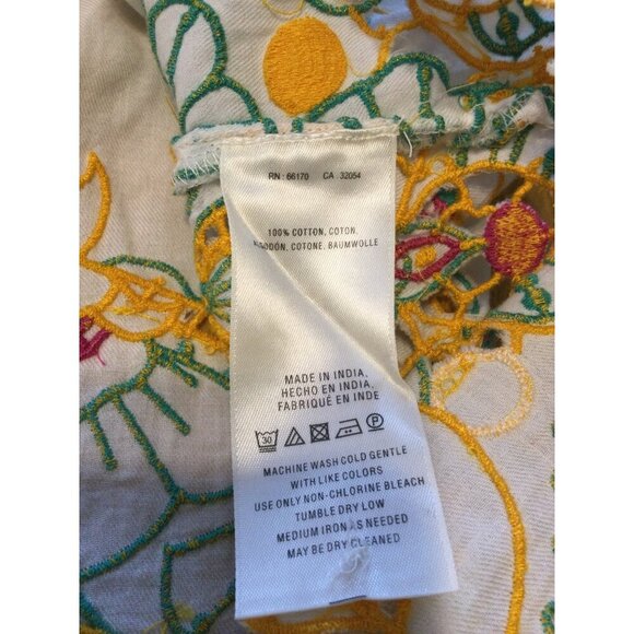 Akemi + Kin Boho Embroidered Top Bell Sleeves Floral Fairycore Fairy size 2 - Picture 6 of 9